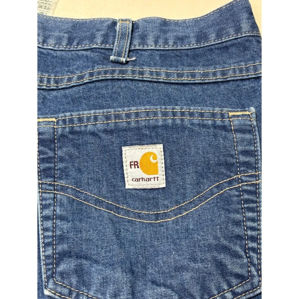 Carhartt FRB100 DNM Flame Resistant Relaxed Fit Work Jeans Mens 40x32 Blue Denim